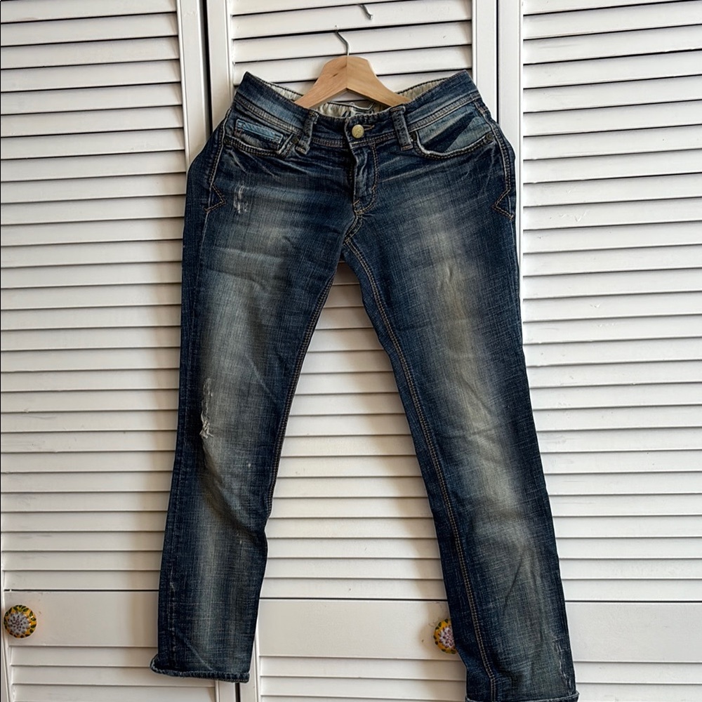 Mavi Blue Straight Leg Jeans with Vintage Wash